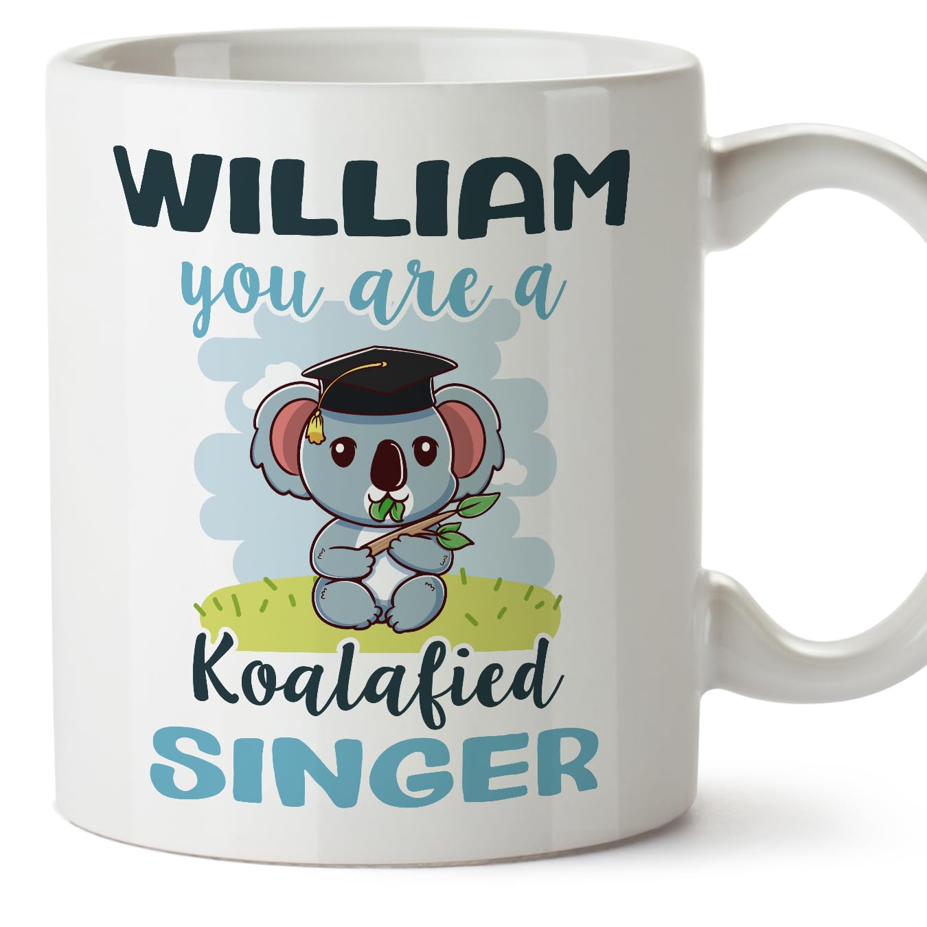 MUGFFINS Personalised Mug for Singer man - in English - Custom Koalafied - Funny Custom Gift for Colleagues - Ceramic 11oz Mug — image 1