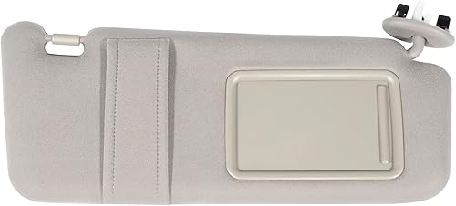 SCITOO Conjunto de visera solar para el lado derecho del pasajero, color beige, para Toyota Camry Sedan 2006, 2007, 2008, 2009, 2010, 2011, con luz