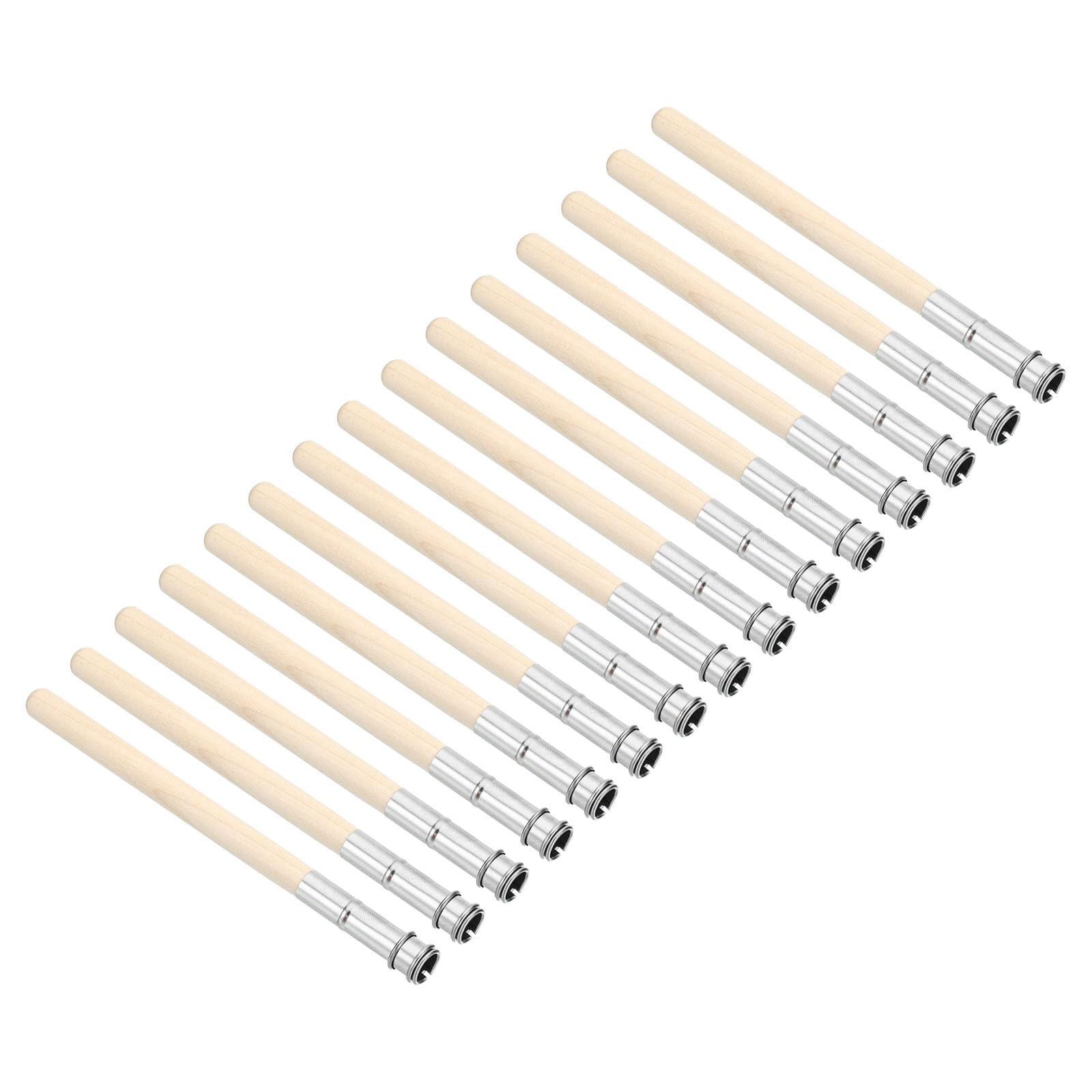PATIKIL Pencil Extenders, 15 Pack Wooden Handle Art Adjustable Pencil Holder Extender for Artists Drawing Shading Wood Color