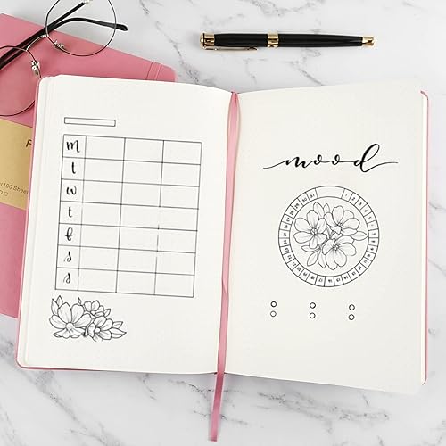 Miniatura 4 de Cuaderno de diario (A5 puntos, color naranja), 192 páginas, tamaño mediano de 5.7 x 8.3 pulgadas, papel grueso de 2.82 ozm, tapa dura