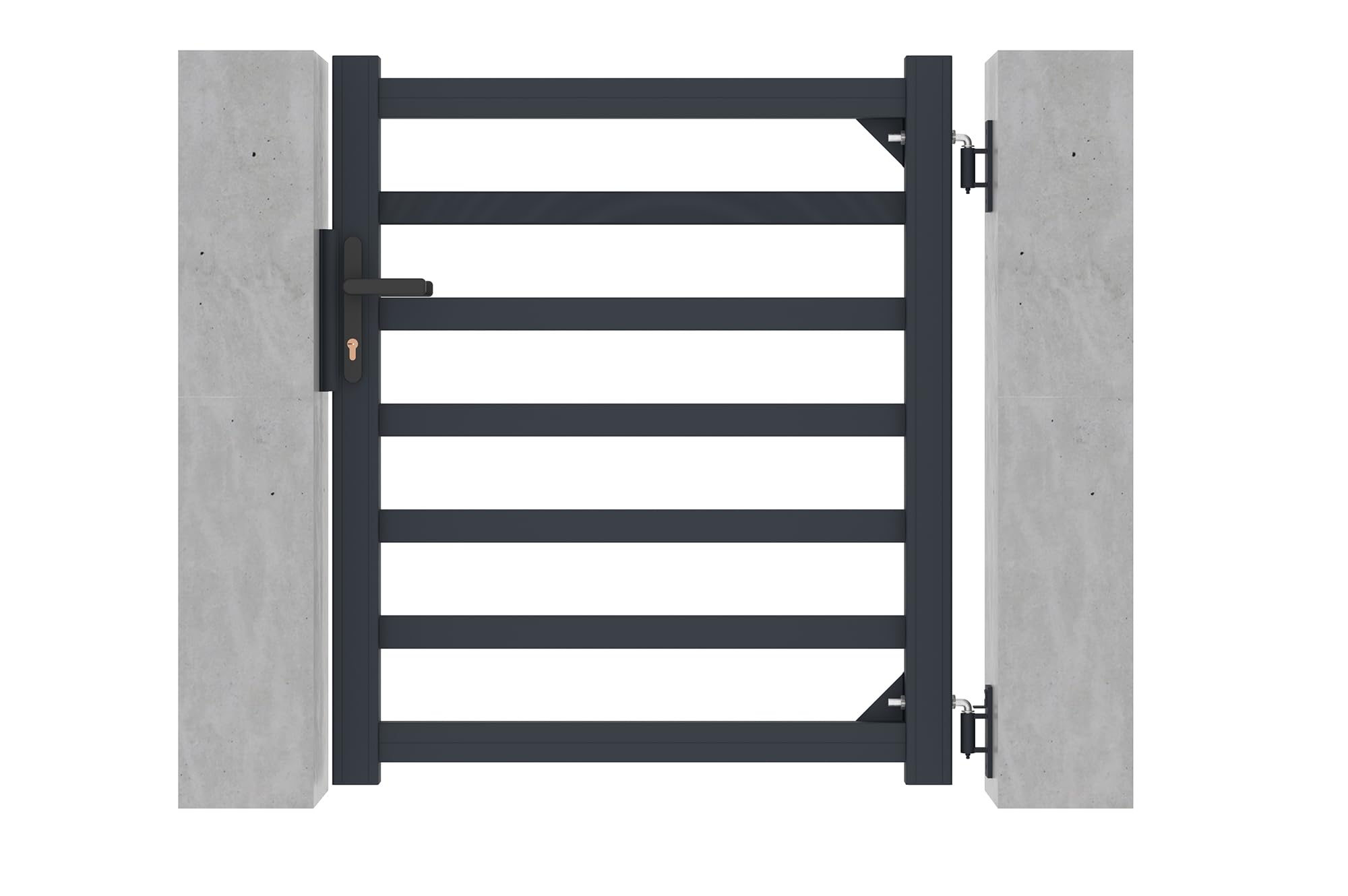 Casanoov Portillon ANTELAO 1x1,10m Aluminium Gris Anthracite – Design Barreaudé Ajouré Moderne – Léger Robuste Anti-Corrosion Résistant Intempéries – Montage Facile Clôture Jardin Sécurisée 93x110cm
