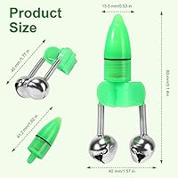 Vista 7 de 25 campanas de caña de pescar con luces de punta, alarmas de mordedura de pesca dobles para cañas de pesca, luces LED brillantes para pesca