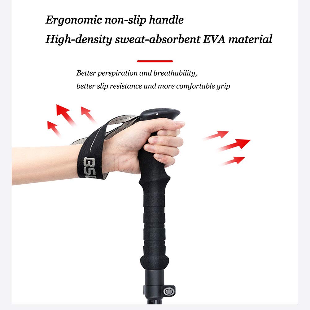 ? Kijki trekkingowe do chodzenia - Lekkie, składane, regulowane teleskopowe aluminiowe kijki trekkingowe Paruj z akcesoriami trekkingowymi dla kobiet Mężczyźni Seniorzy Wędrówka szlakiem