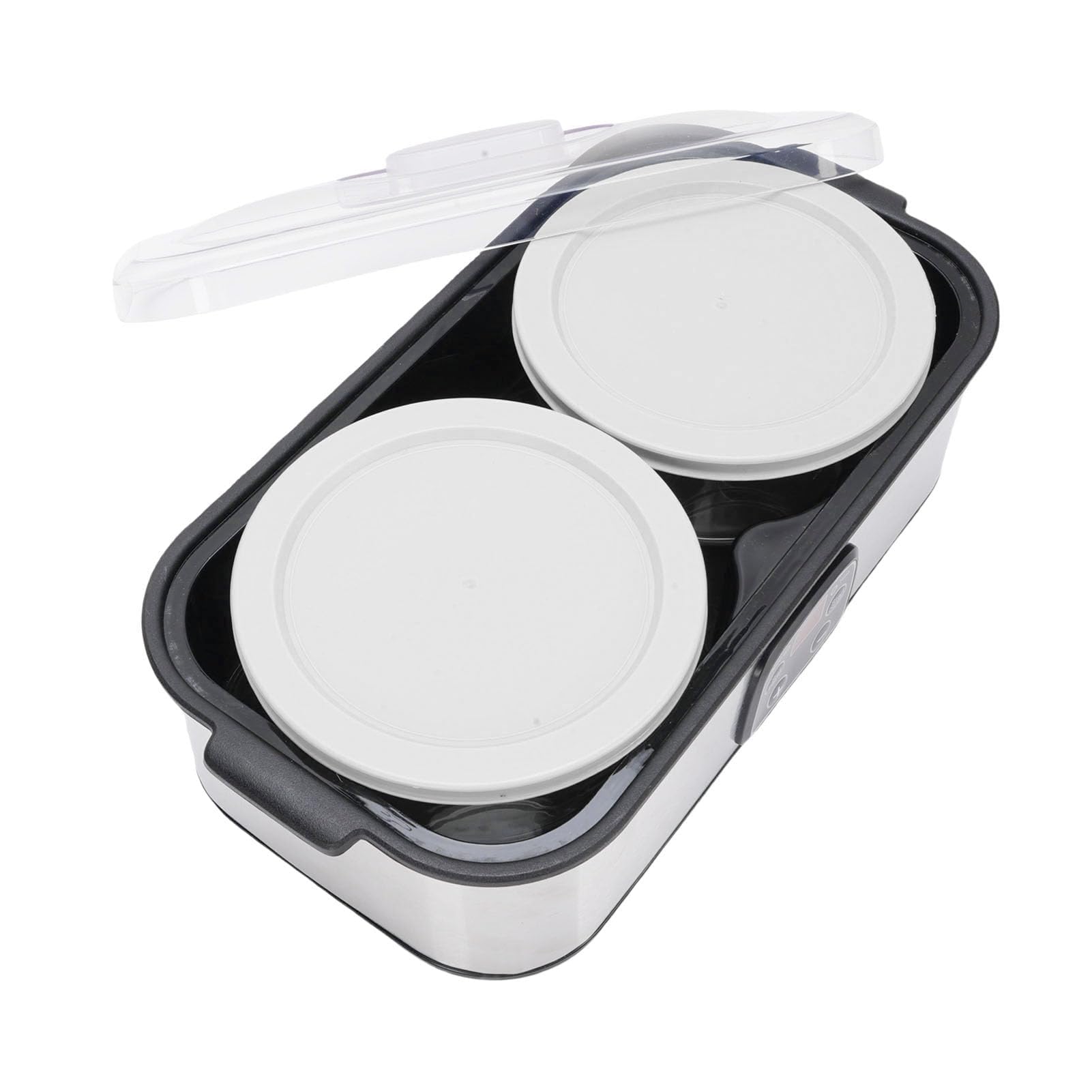 Pssopp Yogurtera Automática de 2 L con Temporizador, Diseño de Acero Inoxidable, Fermentación de 48 H y Pantalla LCD para Uso Doméstico y comercial. (EU enchufe 220V)