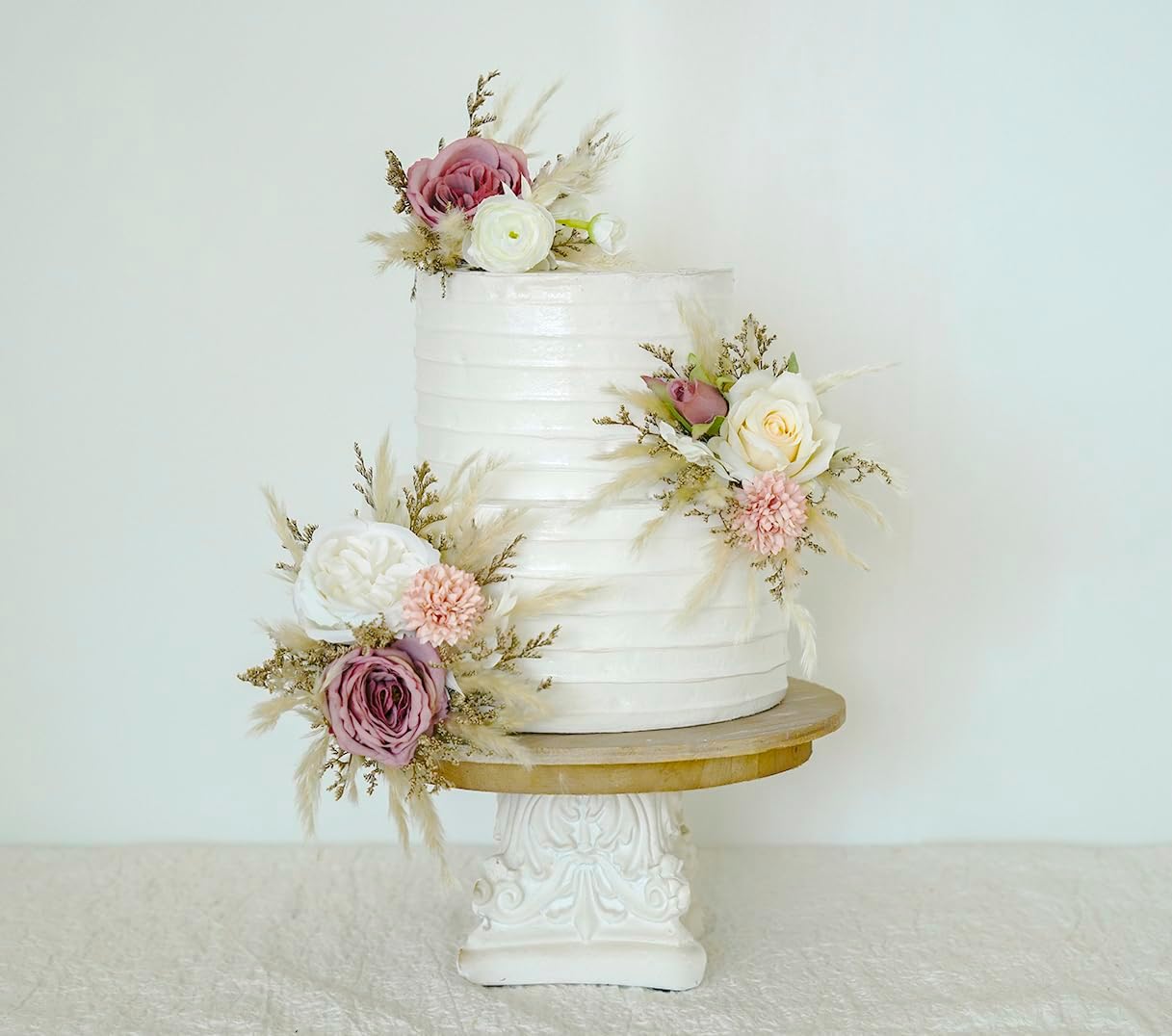 Set of 3 Wedding Cake Topper, Floral Cake Decoration, Cake Topper Flowers, Dried flowers Cake Flowers, Rustic Wedding, Boho
