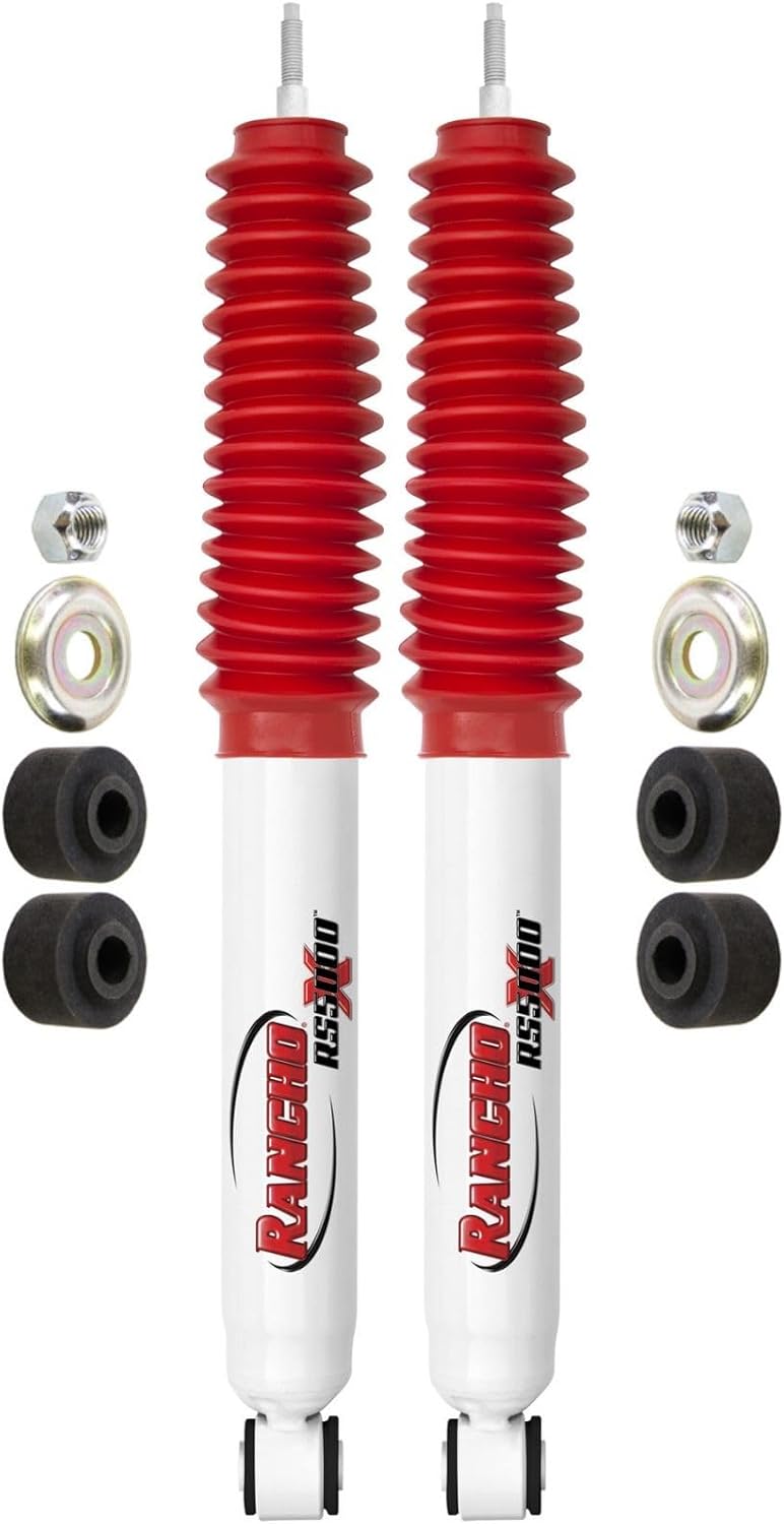 Pair of RS5000X Series Front Shocks fits 2005 2016 F350 Super Duty 4WD with 0” Lift | Improves Handling & Performance | Built to Last | Includes TrendsAuto Decal