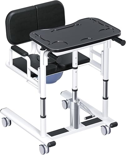 Miniatura 8 de Silla de transferencia plegable 4 en 1, silla de 440 libras Cift para ancianos y discapacitados - Altura ajustable, dispositivo de asistencia