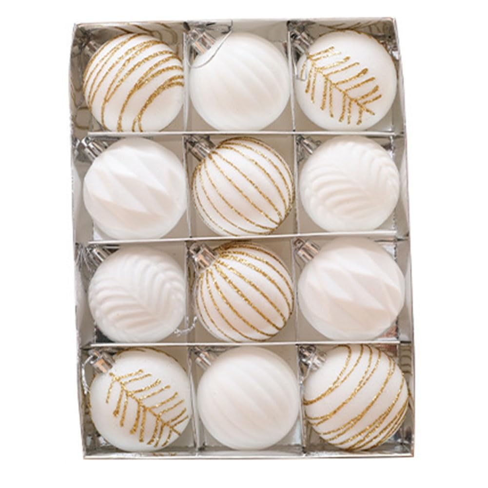 CTRLZS 12PCS 6CM Christmas Ball Ornaments Tree Decorations for Holiday Wedding Christmas Tree Decoration Hanging Ball C