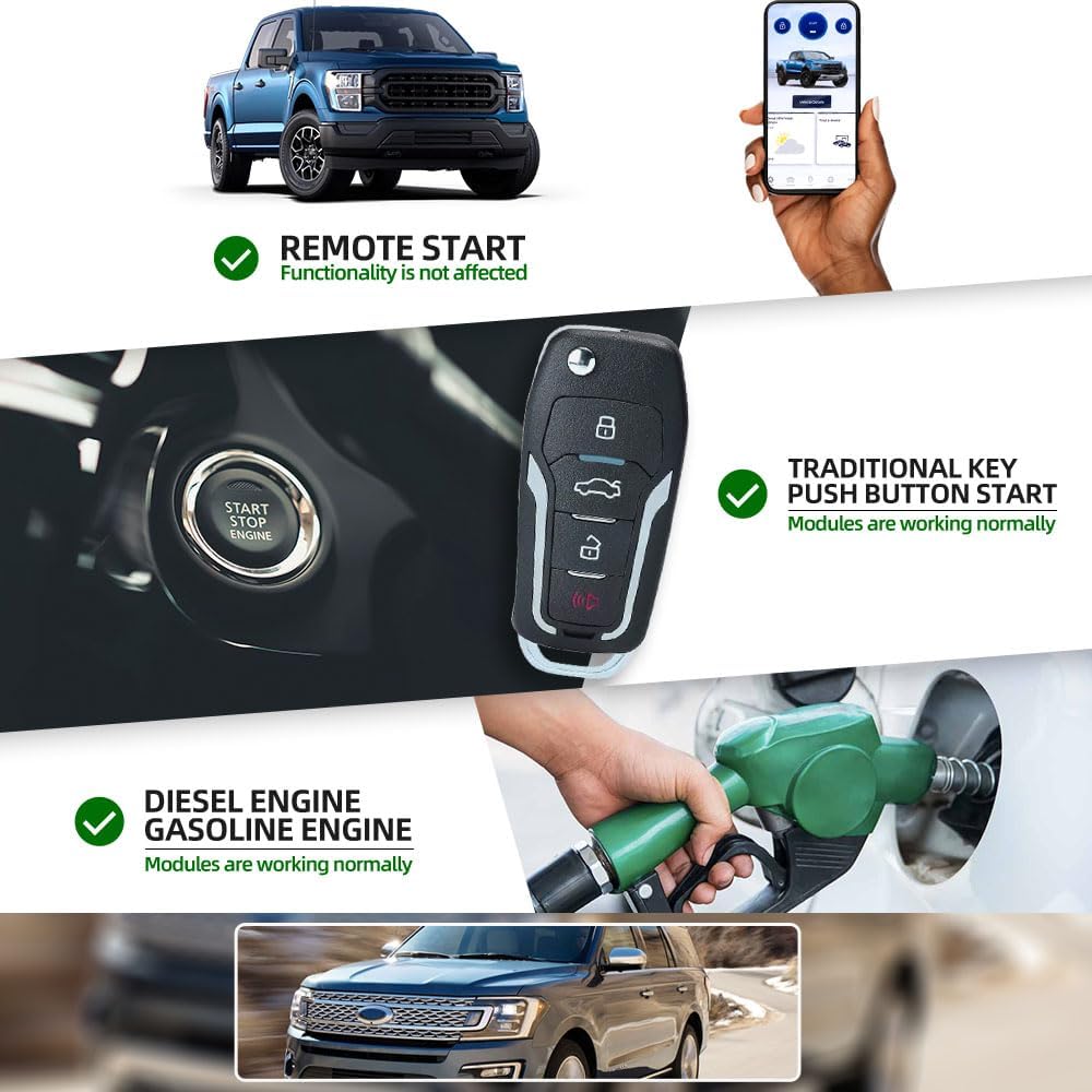 Auto Start Stop Eliminator for 2018-2020 F'ord F150, 2018-2020 F150 Ra'ptor, 2018-2021 Expedition ESS Engine Auto Stop Disable Error Free Stop-Start Bypass Device Cable