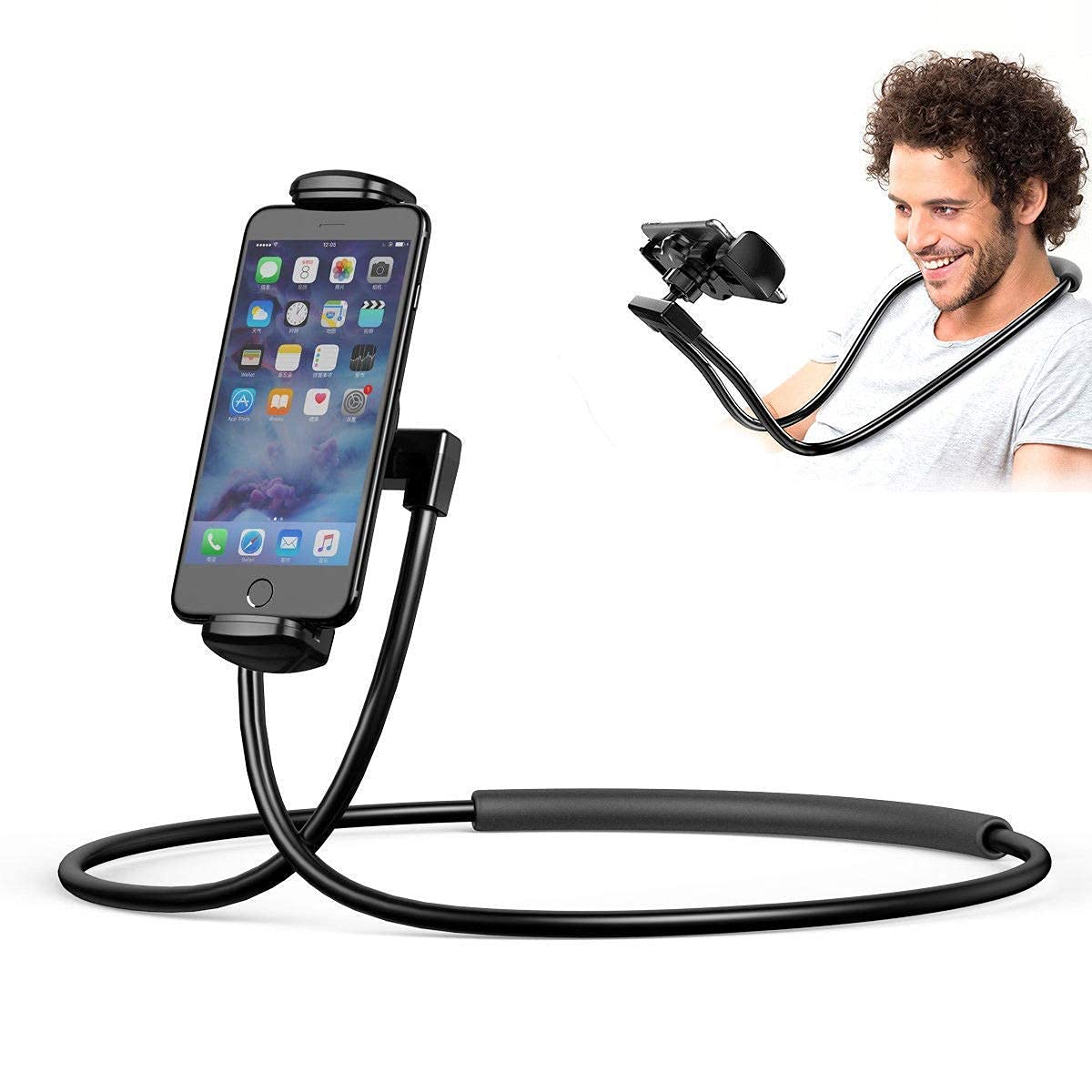 Drumstone 10 𝒀𝒆𝒂𝒓𝒔 𝑾𝒂𝒓𝒓𝒂𝒏𝒕𝒚 Hands-Free Neck Phone Holder for Recording | Flexible Neck Tripod & Chest Mount Stand for All Smartphones | Ideal for POV Videos, Tutorials, Vlogging-image-4