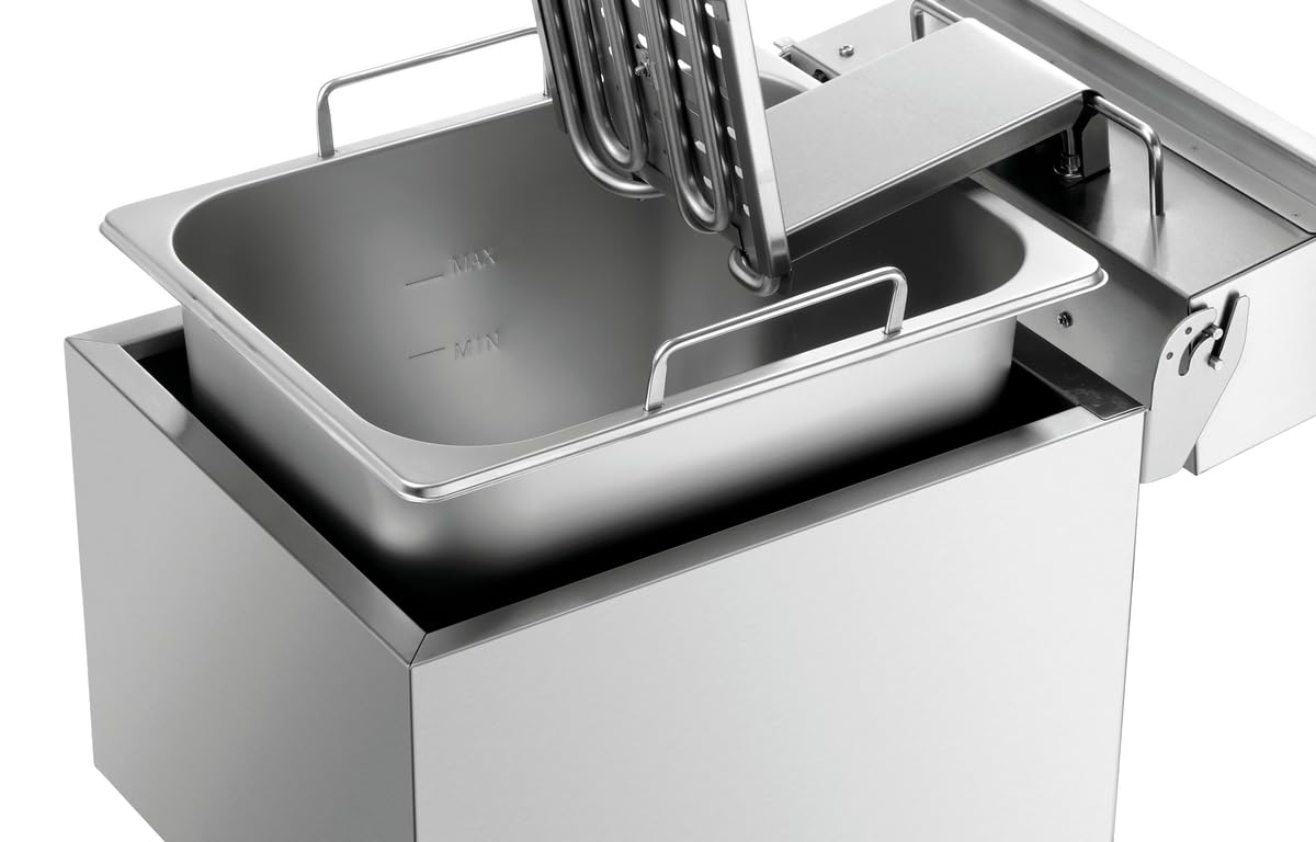 Bartscher Nudelkocher 8L-EM1 – Elektro-Tischgerät mit 8 l Becken, stufenlosem Timer, herausnehmbarem Heizelement, CNS 18/10, für Gastronomie