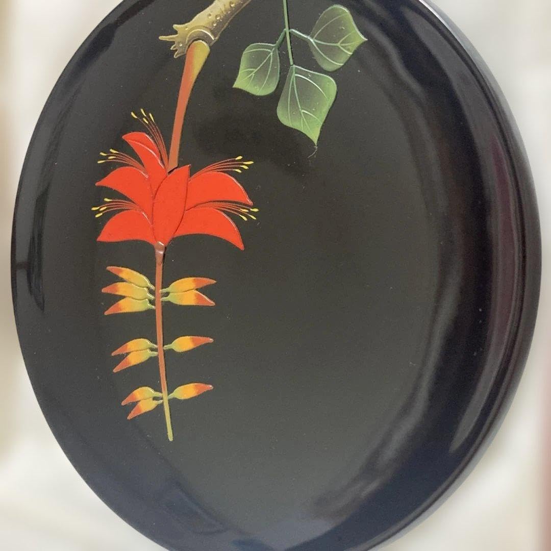 Amazon.co.jp: 沖縄漆器 紅房 べんぼう 漆器 花柄 天然漆塗り 菓子皿