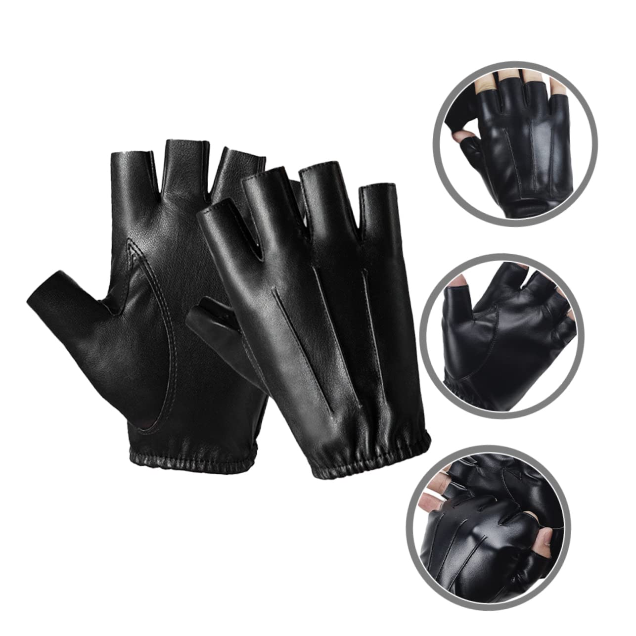 Mipcase Guanti Da Ciclismo A Mezze Dita Guanti Da Bici Da Pesca Senza Dita In Pizzo Da Fitness In Cashmere Da Fitness In Pelle Coprimani Sportivi Neri