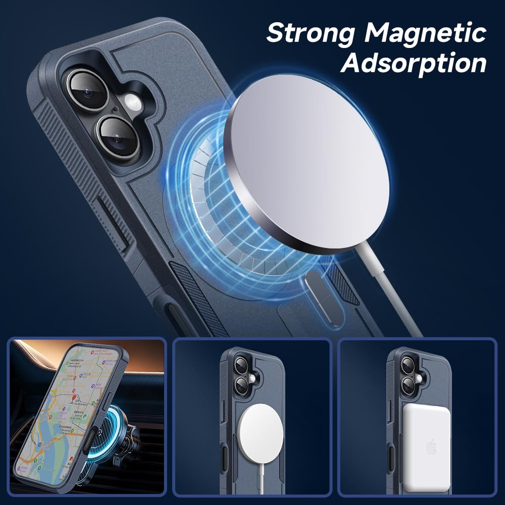 MOBESV MagSafe Hülle Für IPhone 13/14 (6,1 Zoll) – Magnetisch, Stoßfest, Mattes Tannengrün, Rutschfest