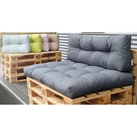 Lot De 2 Coussins Pour Canapé Palette - 120x80cm + 120x40cm - Tissu Résistant - Noir Et Autres Couleurs