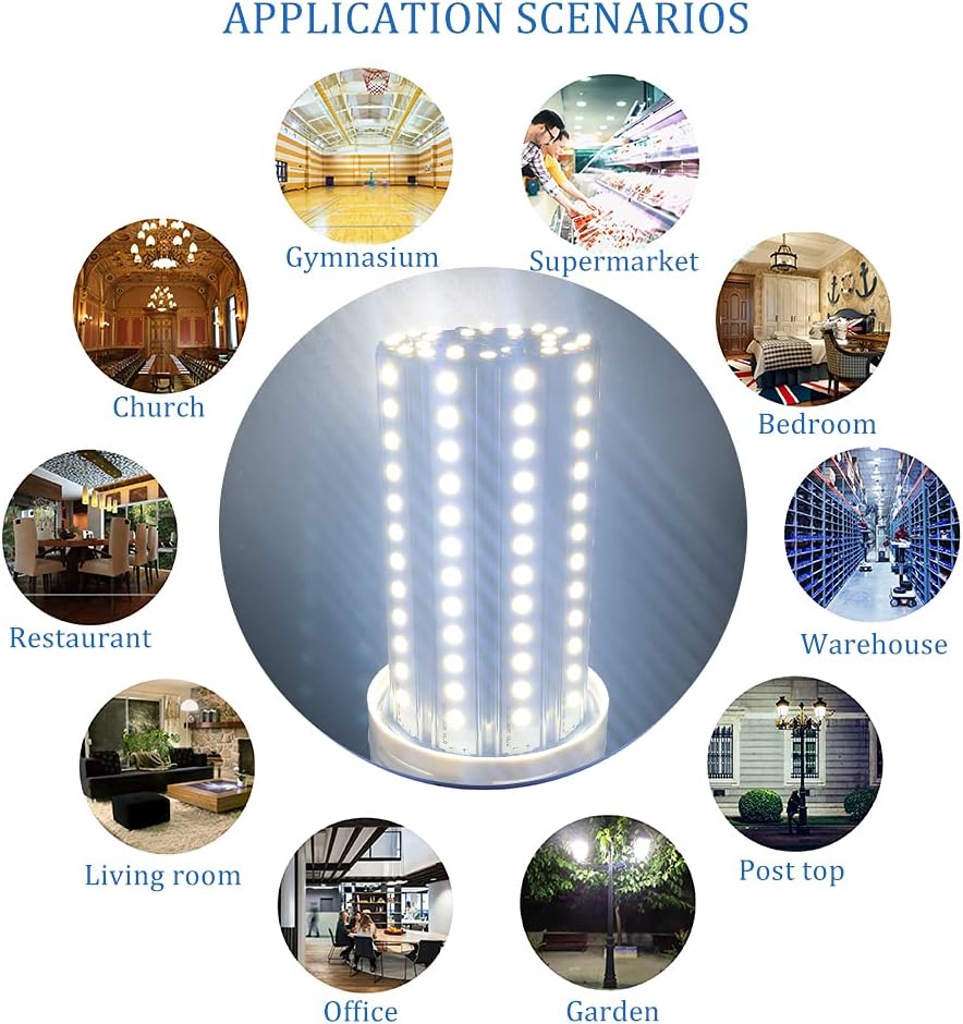 ZP 2 Pack Led Light Bulb 500W Equivalent 7500 Lumen 5000K E26/E27 Medium Base 60W led Bulb for Outdoor Indoor Lamp Area Garage Warehouse Workshop Street Backyard New Upgrade 2 Count (Pack of 1)