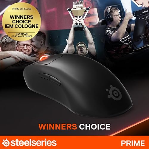 Vista 2 de SteelSeries Prime - Ratón para juegos de rendimiento Esports - Sensor óptico TrueMove Pro de 18,000 CPI - Interruptores ópticos magnéticos