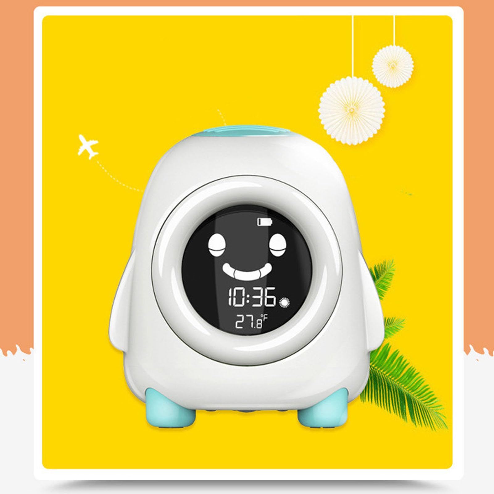 TOPINCN Reloj Despertador Infantil de Dibujos Animados con Pantalla Clara, Luz Nocturna para Dormitorio, Uso de Componentes Electrónicos de Plástico