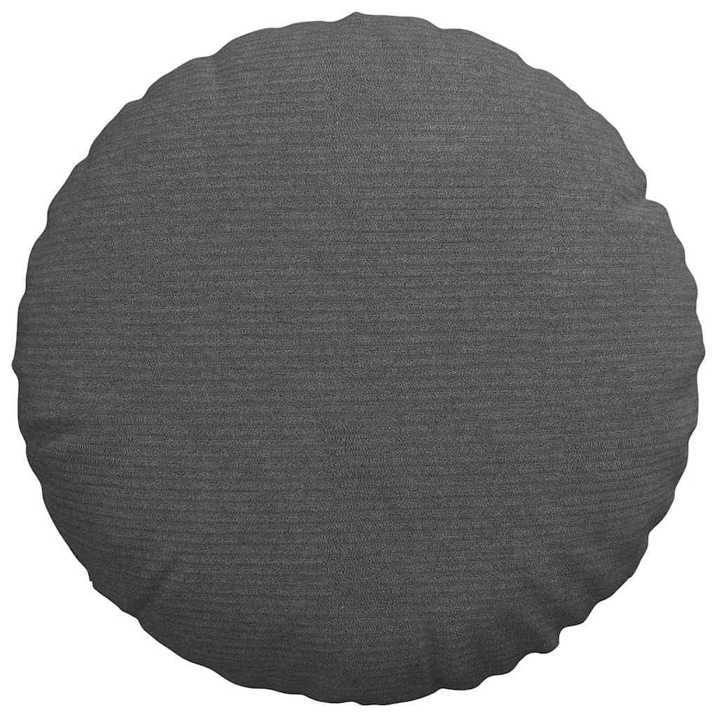 Cojín de asiento 2 piezas gris oscuro Ø 40 cm de pana acolchada con cremallera, suave y cómodo para silla, suelo, banco, comedor, salón, oficina, interior, ergonómico