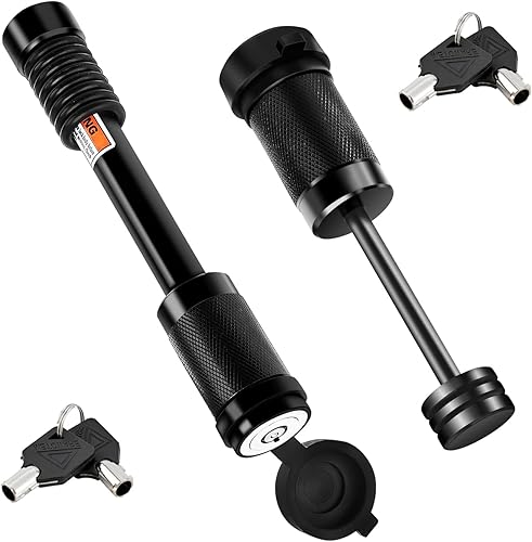 Miniatura 8 de METOWARE Juego de cerradura de enganche y acoplador con llave igual 58 pulgadas de diámetro de 3-12 pulgadas de largo para receptor de clase III IV