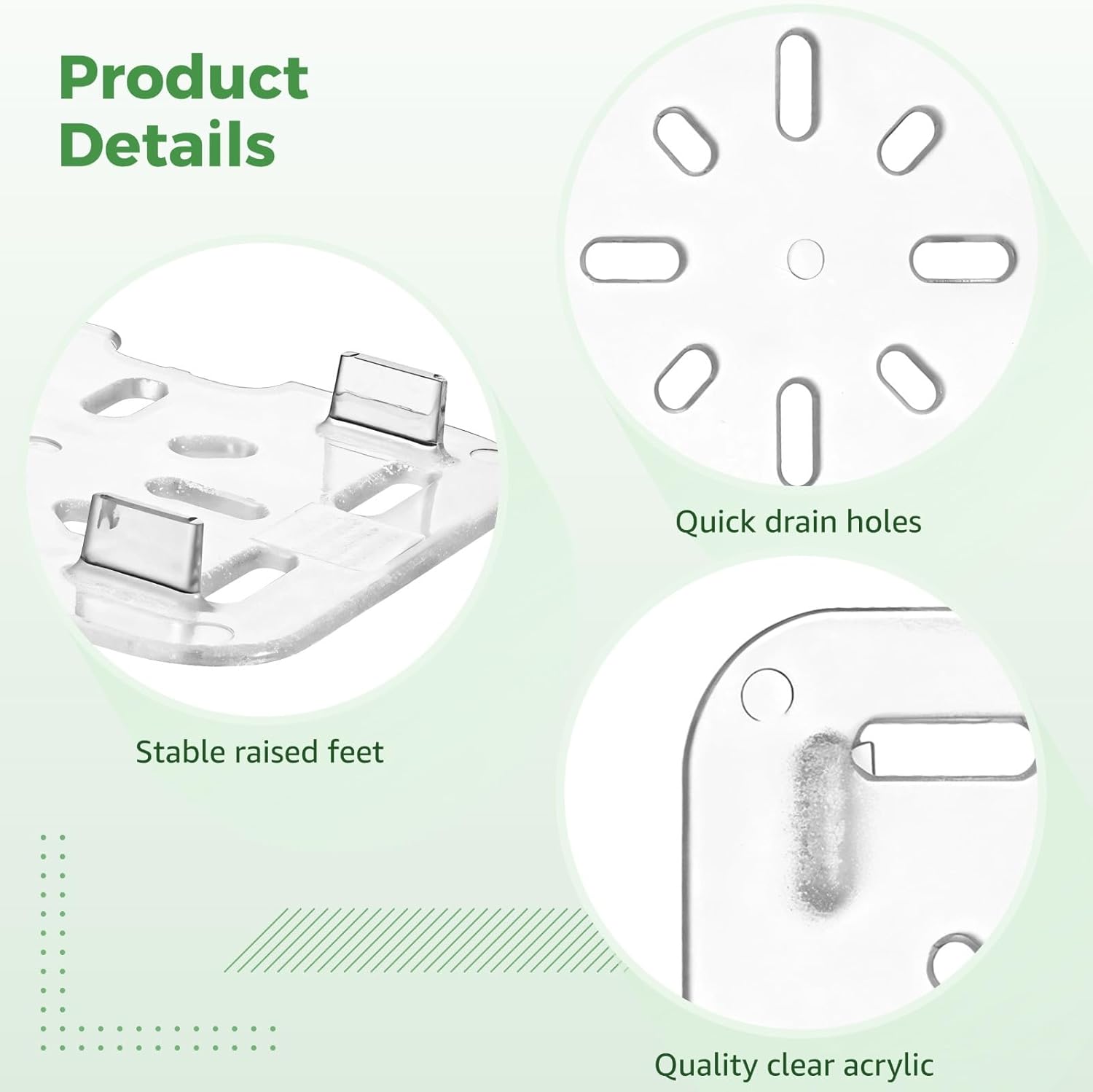 Acrylic Drain Shelf For 1/6 Food Pan, 24 Pcs, Clear Plastic Drain Tray For Food Fruit Vegetables, Commercial Kitchen & Restaurant