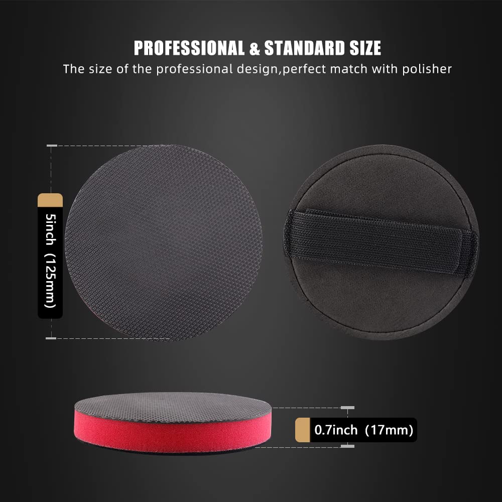 Clay Pads Set, Claydisc 1 pièce 125mm Poignée Grip Pad disque d’argile à utiliser avec une polisseuse pour enlèver les saletés incrustées dans le vernis pour polissage et esthétique de voiture CHMLP5M