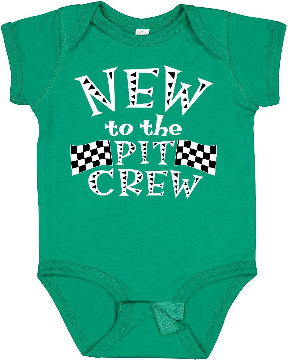 inktastic New To the Pit Crew Racing Flags Baby Bodysuit