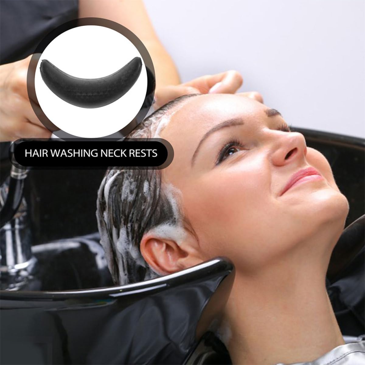 Cuscino per Collo 2 Pezzi Ergonomico per Lavaggio Chioma Poggiatesta in Gomma per Salone e Parrucchieri Supporto per Ciotola Shampoo