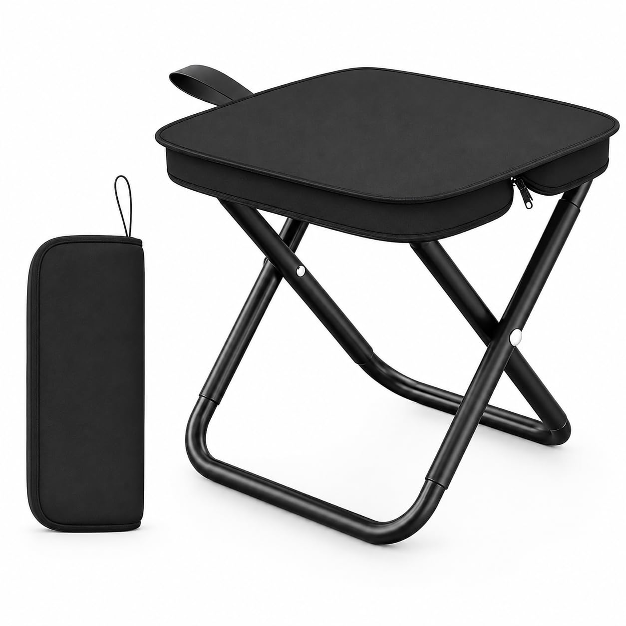 Folding Stool, Portable Outdoor Chair with Carry Bag, Lightweight Seat for Camping, Home & Travel-image-22