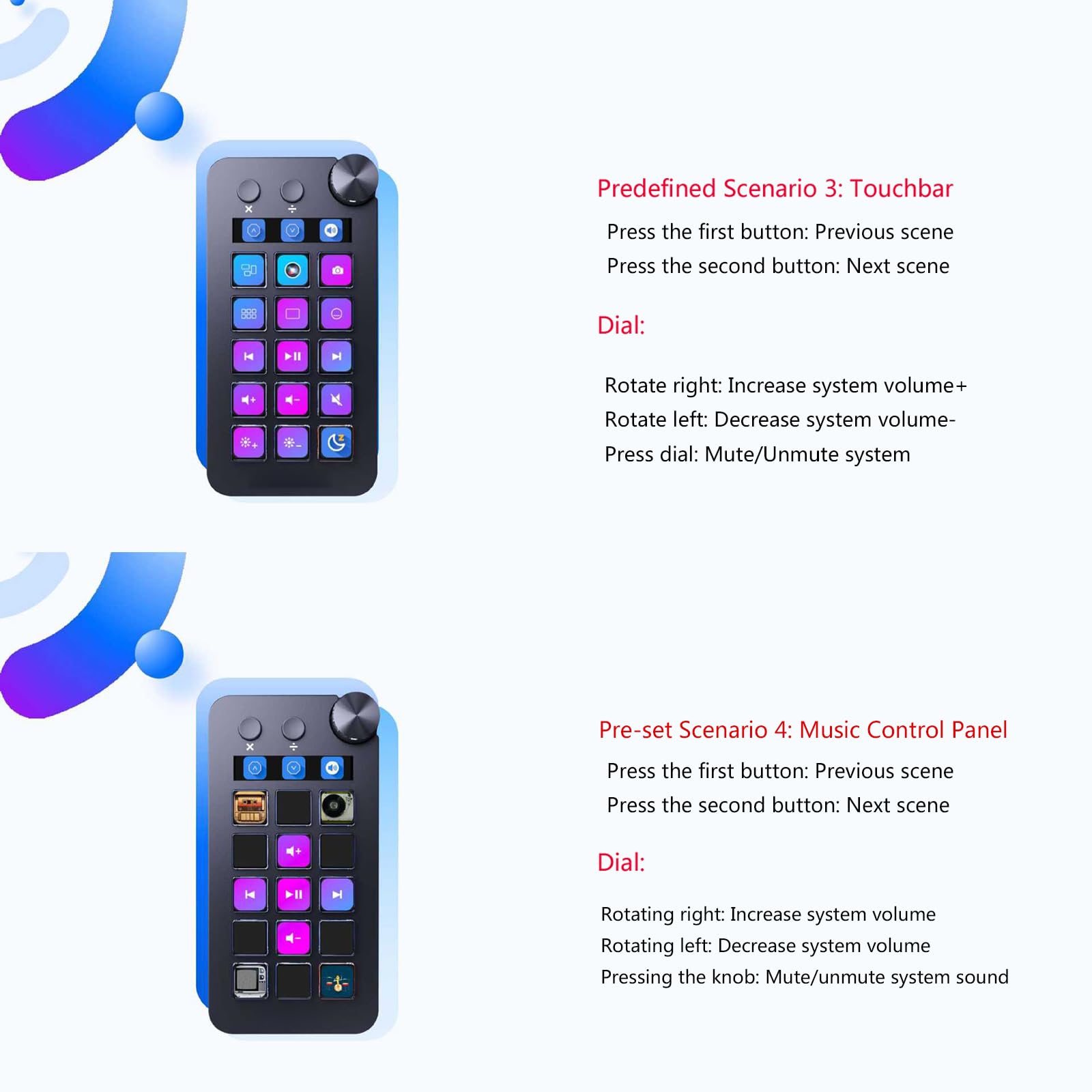 StreamDeck - Teclados visuales en miniatura, botón LCD, controlador de creación de contenido en vivo, 15 teclas, botón de aduana para teclados de PC