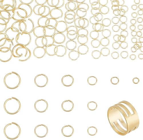 Miniatura 7 de PH PandaHall Alrededor de 1200 anillos de salto abiertos de acero inoxidable 304 de diámetro de 0.236 in, calibre 21, 2 colores para hallazgos de 2