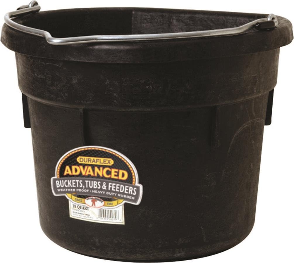 Little Giant® Flat Rubber Bucket | Rubber Water Bucket for Horses | Flat Back Bucket | 18 Quarts