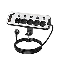 Multipresa da Scrivania,Ciabatta Elettrica con Interruttore,Presa Multipla Salvaspazio