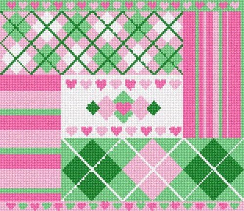 Pepita Needlepoint kit: Argyle Sorbet, 12" x 10"