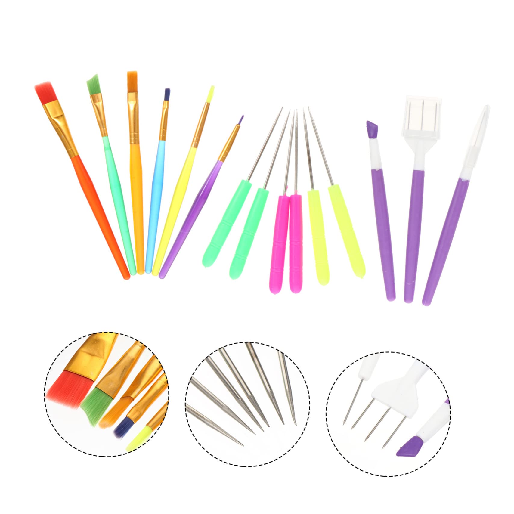 PRETYZOOM 3 Juegos Herramientas de Esculpido Fondant para Decoración de Tartas Pinceles de Plástico para Manualidades de Repostería para Pasteles y Galletas