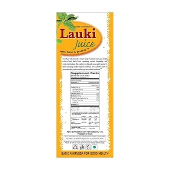 BASIC AYURVEDA Lauki (Bottle Gourd) Juice with Holy Basil & Mint Leaves | 32.46 Fl Oz (960ml) | Supports Digestion & Hair Health | Herbal Detox & Daily Ayurvedic Wellness Drink | No Added Sugar