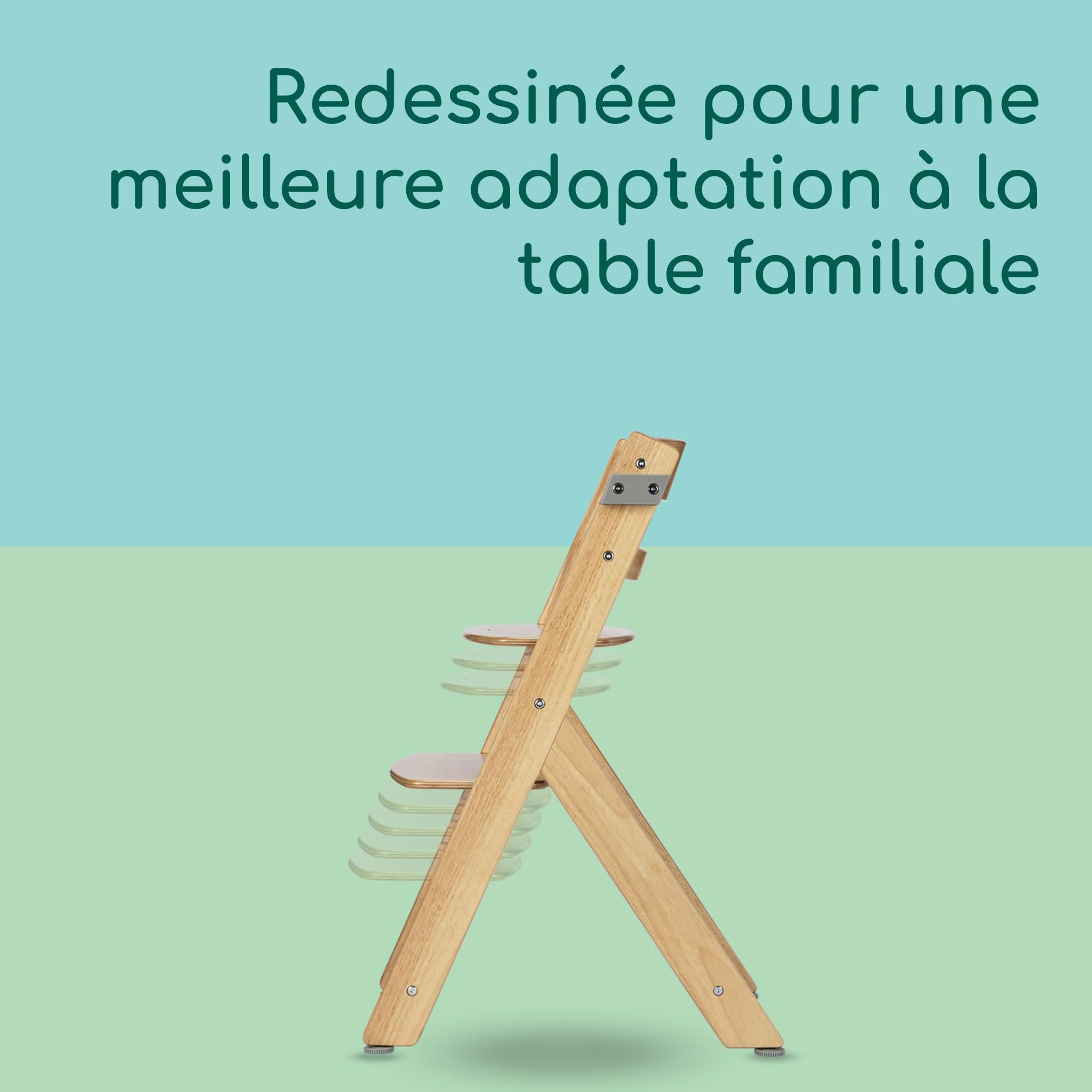 Bebeconfort Timba 2 Chaise Haute Bébé Évolutive Bois 6+ Mois 110 kg Plateau Amovible Natural Wood Beige