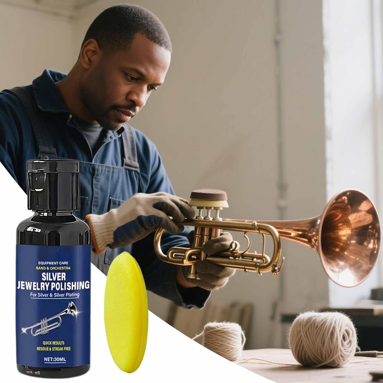 Silver Polish Liquid, Tarnish Removal Solution, 30ml Jewelry Cleaning Bottle, Formula SPU, Metal Care Accessories Shine Booster, Rings Watch Necklace Saxophone Clarinet Cleaner