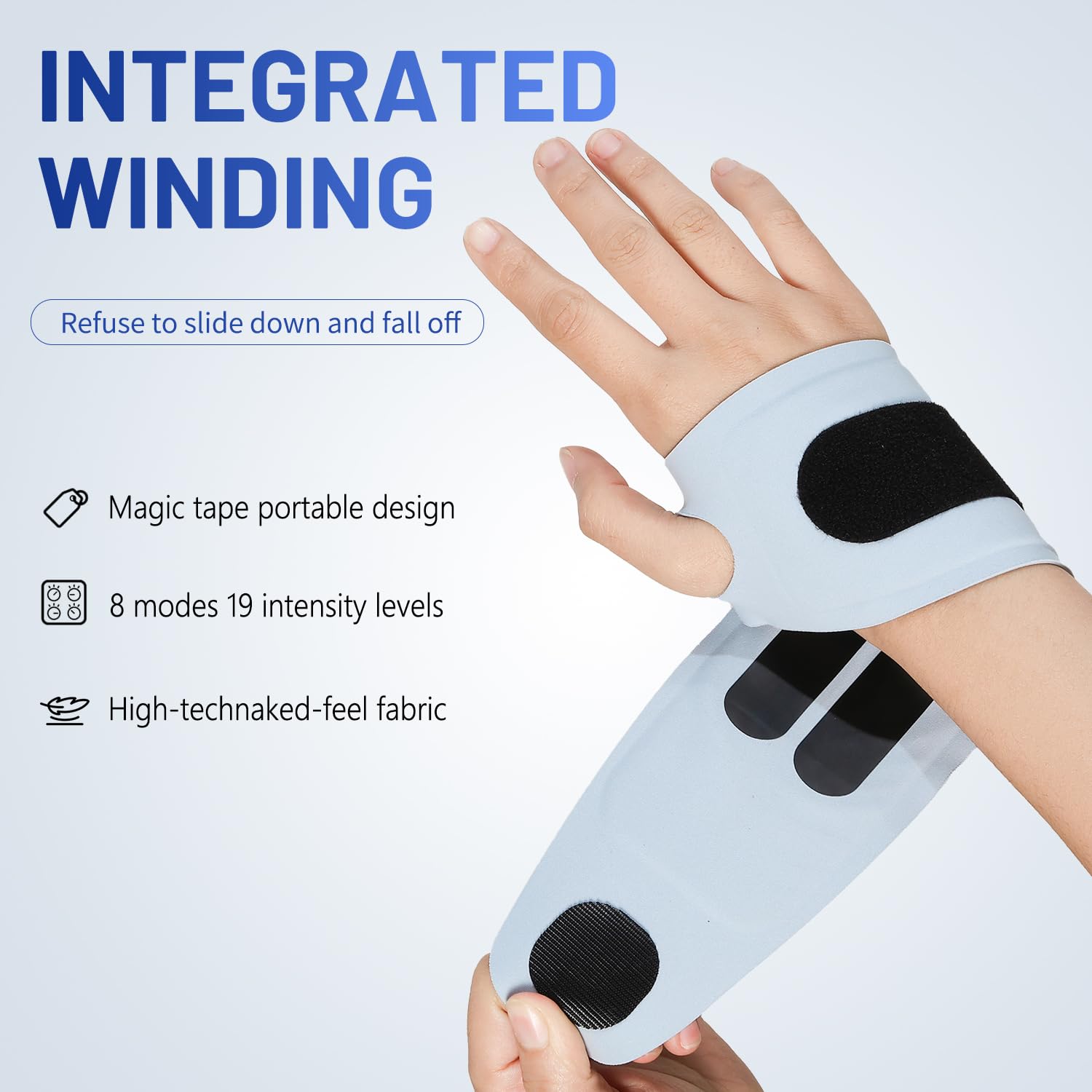 Électrostimulateur Musculaire,EMS/TENS Électrostimulateur Relaxant à Poignet,8 Modes et 19 Niveaux d'Intensité,Rechargeable,Soulage vos douleurs au quotidien,Douleurs musculaires