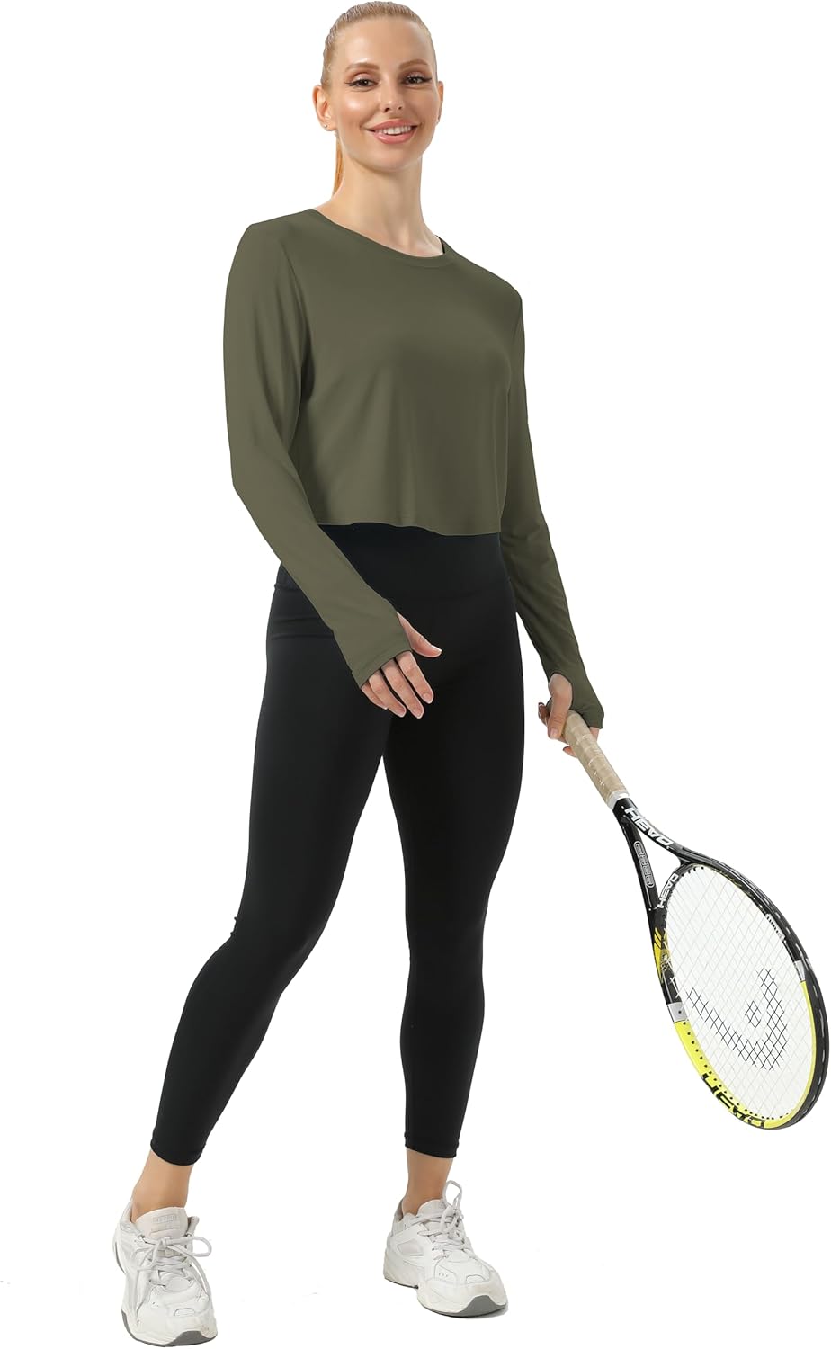 Mippo Open Back Workout Tops for Women Long Sleeve Athletic Shirts Loose Fit Running Gym Crop Top - Image 4