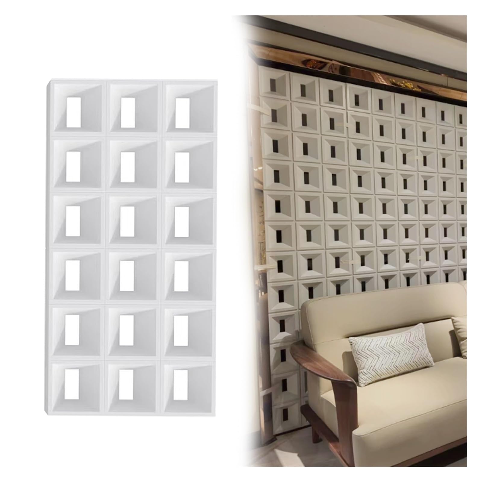 Paneles de pared decorativos de ladrillo hueco, ladrillos de cemento decorativos ligeros, pantalla calada de doble cara para divisor de habitaciones