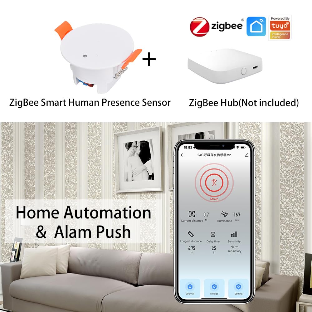 Detector inteligente de presencia humana, sensor de detección de ondas milimétricas Zigbee 24G