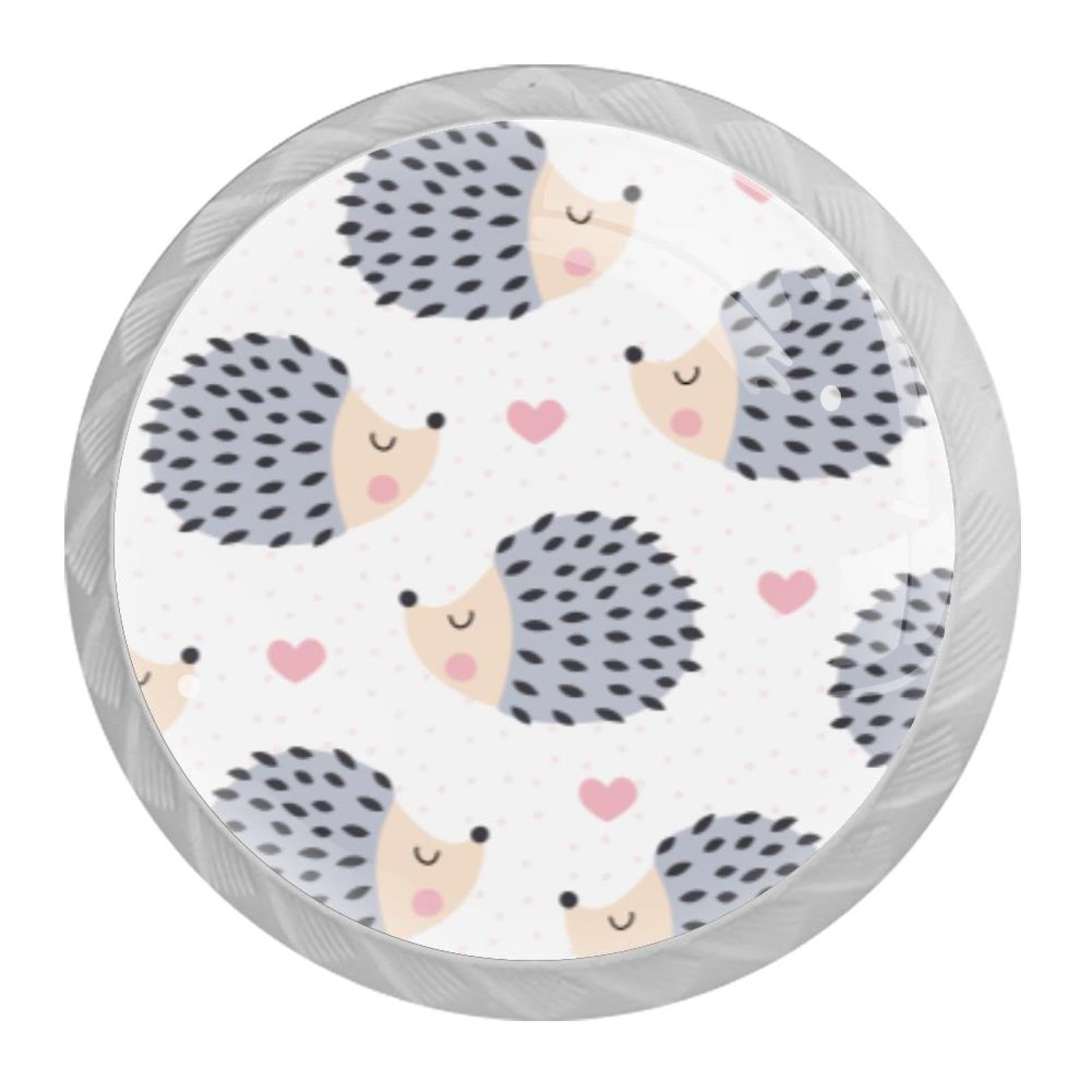 Tqmspg Multi07 4 Pieces Drawer Pulls Hedgehogs Pattern Door Knobs Dresser Handles For Kitchen Wardrobe Cupboard Hardware Furniture