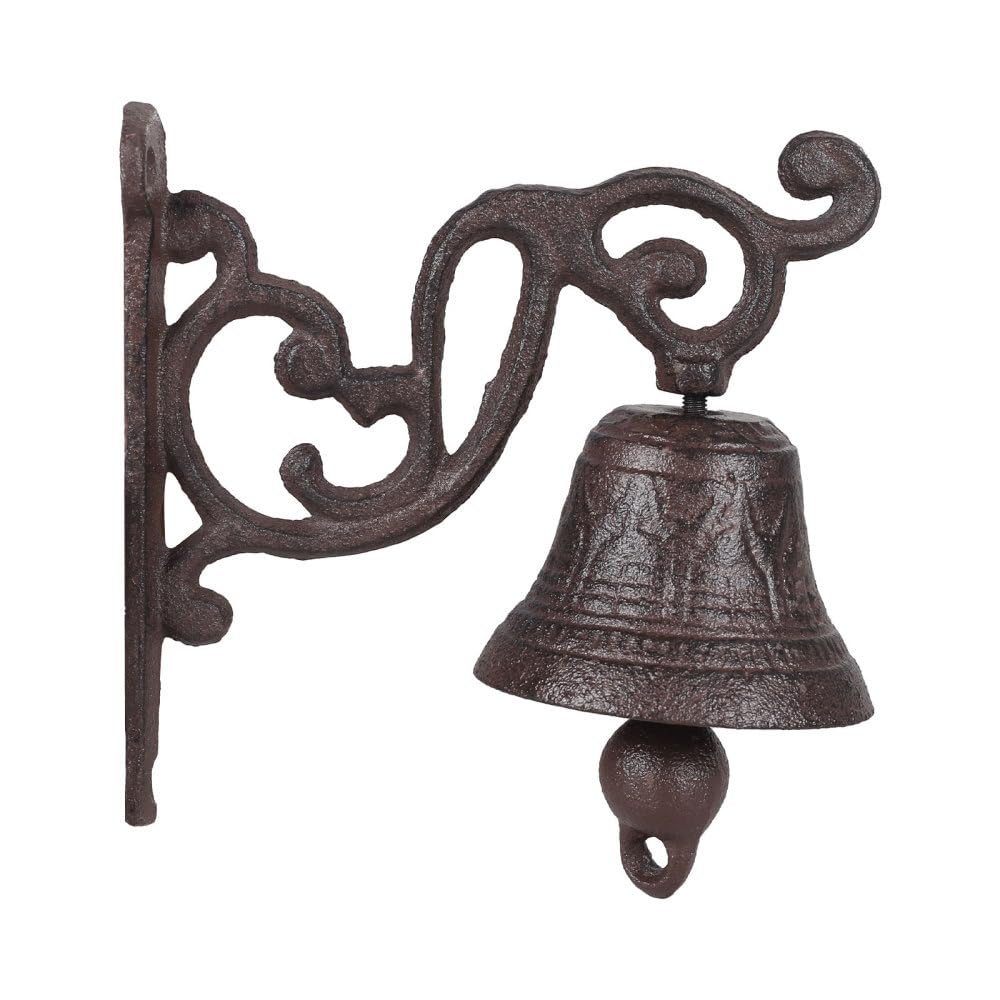 Bdkmms Decorative Doorbell, Cast Iron Dinner Bell With Clear Sound, Retro Hanging Bells For Farmhouse Garden Outside Decor