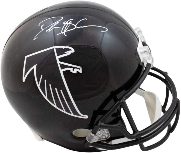 Deion Sanders Autographed Atlanta Falcons Throwback Full-Size Football Helmet - BAS COA : Collectibles & Fine Art