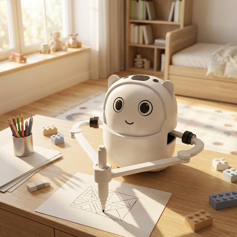 Robot educativo con 100 modelli per imparare a dipingere (blu)