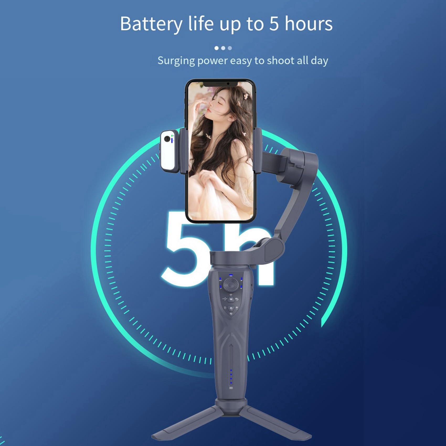 F12 CardáN de Mano de 3 Ejes Estabilizador para TeléFono Inteligente Selfie para TeléFono Vlog GrabacióN de Video AntivibracióN