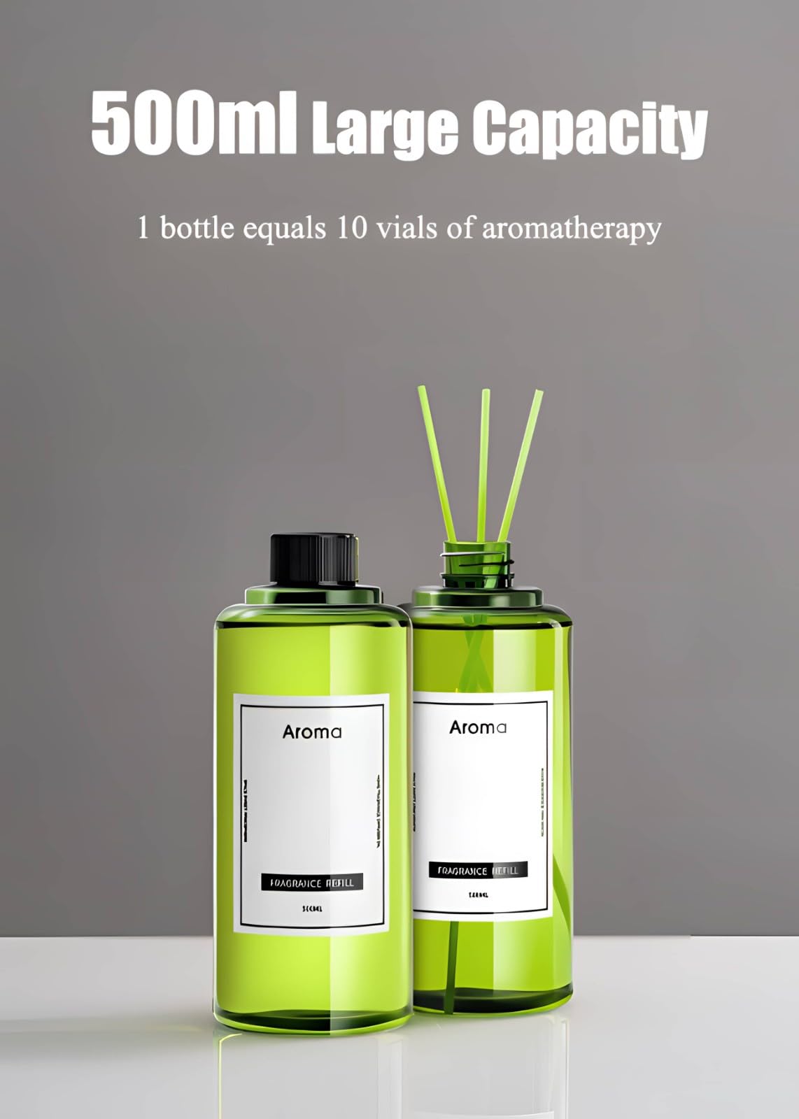Diffusoröl der Hotelkollektion, 500 ml (16,9 oz) ätherische Öle für die Aromatherapie, lang anhaltendes Duftöl mit 10 Rattanstäbchen, ideal für Raumerfrischer, Zuhause(Gardenia)
