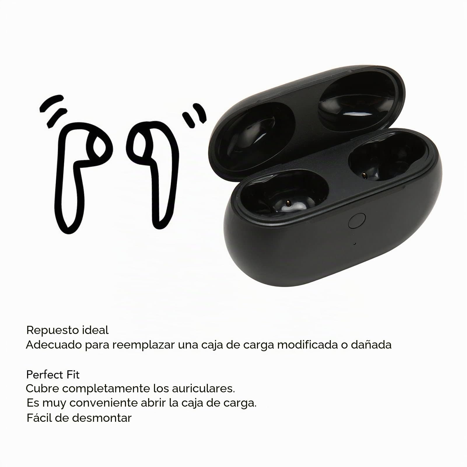 Estuche de Carga Inalámbrica para Beats Studio Buds, Reemplazo de Estuche de Carga de Auriculares con Botón de Sincronización de Emparejamiento, Protección Múltiple, Accesorio Inalámbrico