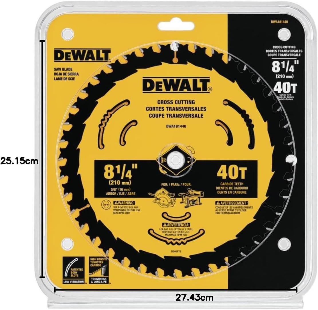 DEWALT Circular Saw Blade, 8 1/4 Inch, 24 Tooth, Framing & Ripping (DWA181424)